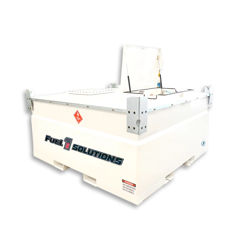 Large white Fuel 1 Solutions portable fuel tank