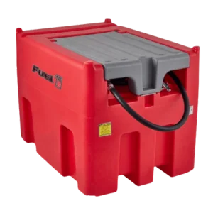 Red 116-gallon Fuel 1 diesel pod with hose